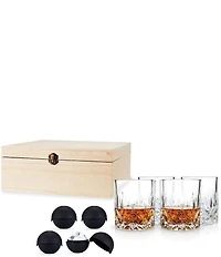 Viski 8-Piece Ice Sphere Mold and Crystal Rocks Glass Gift Set