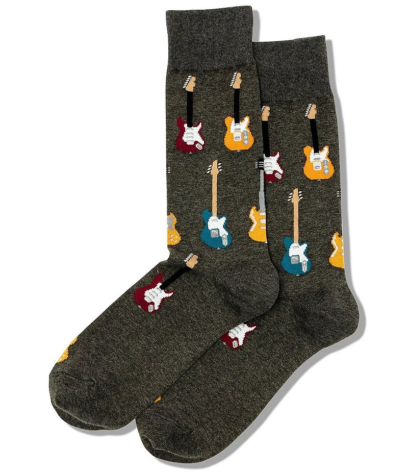 Hot Sox Novelty Electric Guitars Crew Socks