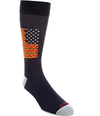 Hot Sox Hot Dog Flag Crew Socks