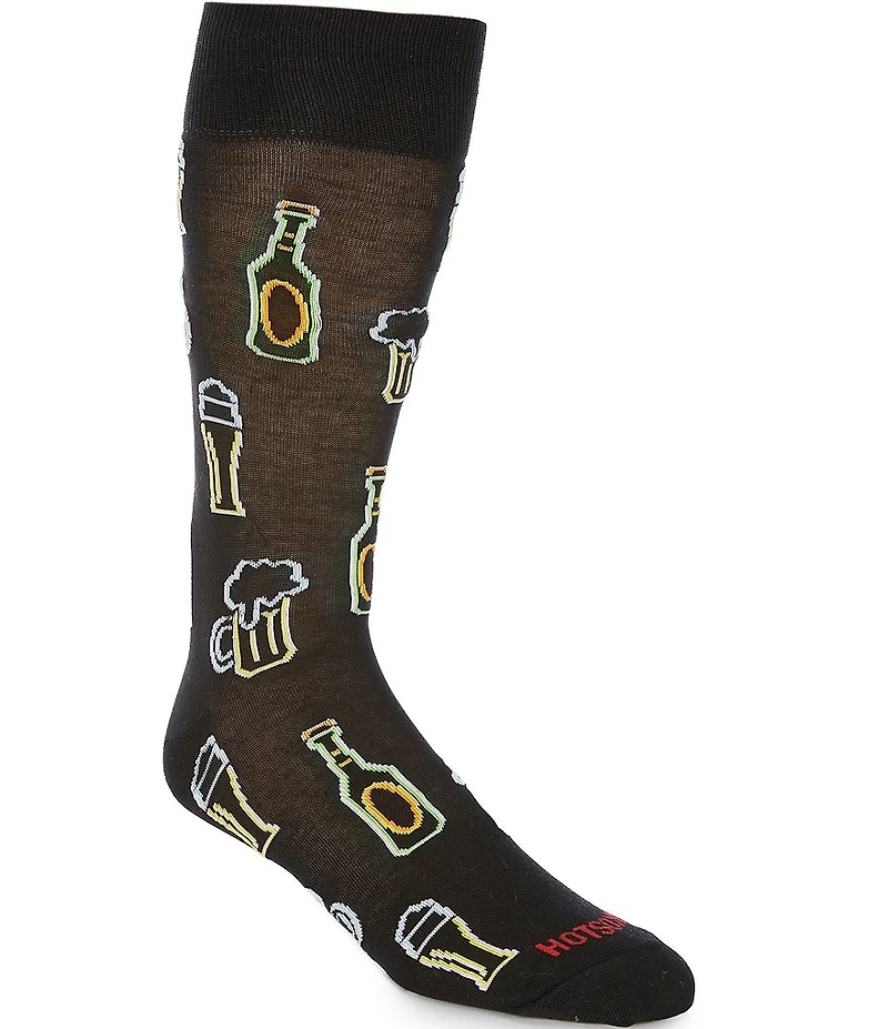 Hot Sox Neon Beer Crew Socks