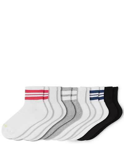 HUE Striped Sport Mini Crew Socks, 6 Pack