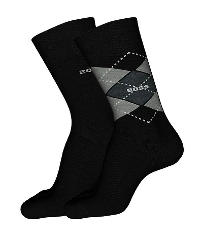 Hugo Boss Argyle Dress Socks 2-Pack