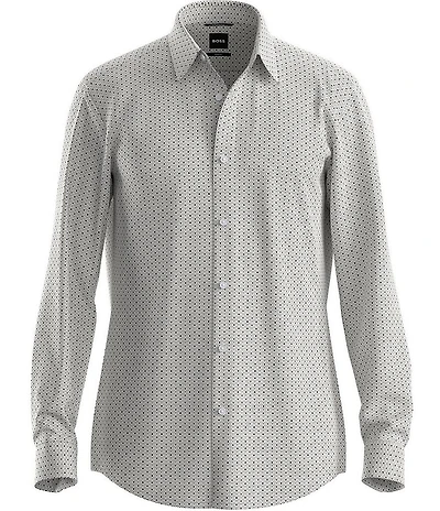 Hugo Boss BOSS Roan Performance Slim Fit Printed Long Sleeve Woven Shirt