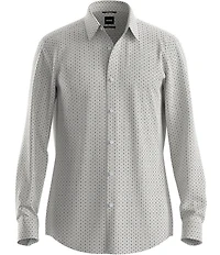Hugo Boss BOSS Roan Performance Slim Fit Printed Long Sleeve Woven Shirt