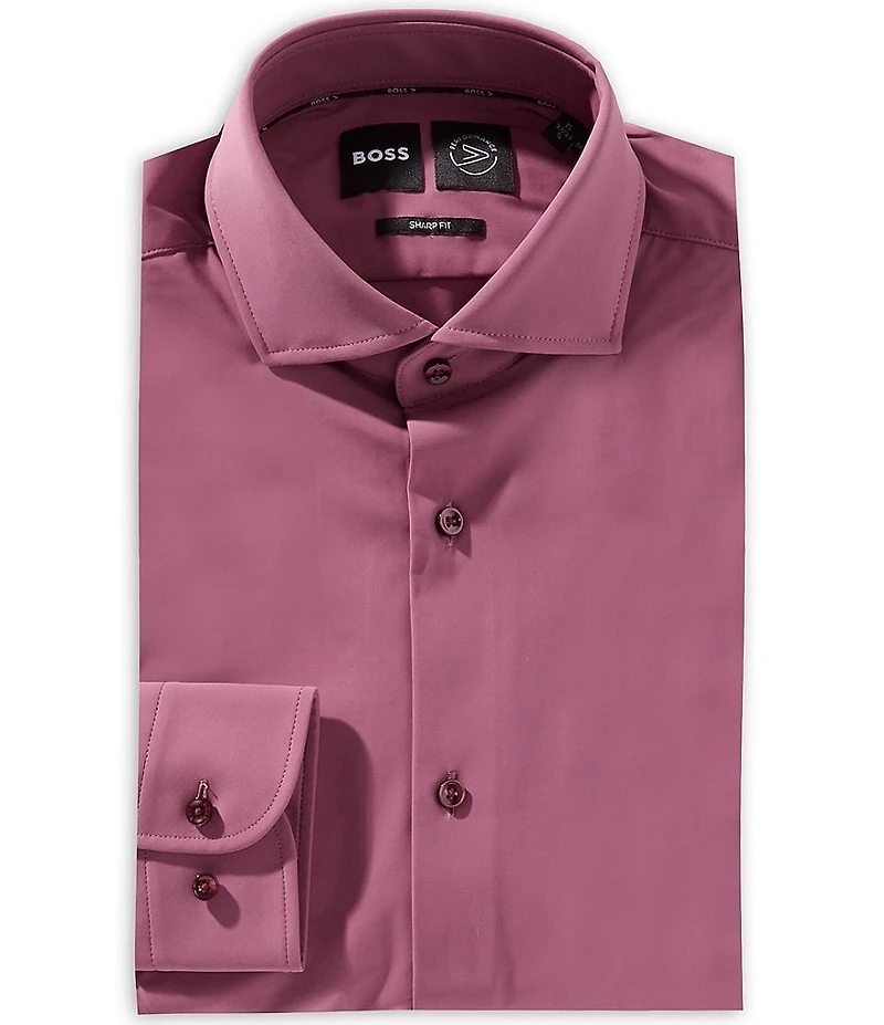 Hugo Boss Slim Fit Spread Collar Solid Dress Shirt