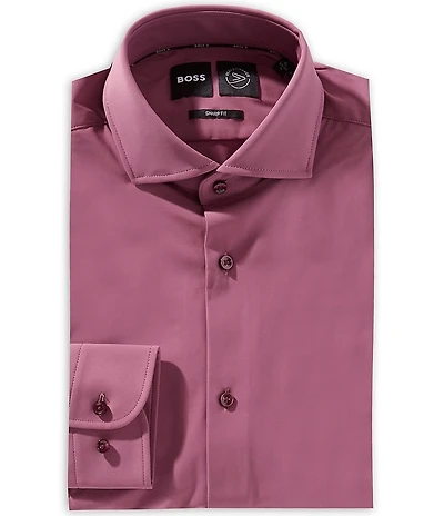 Hugo Boss Slim Fit Spread Collar Solid Dress Shirt