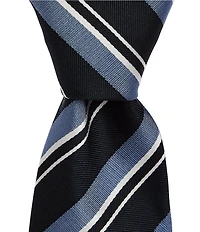 Hugo Boss Diagonal Traditional Stripe Jacquard Narrow Woven Silk Tie