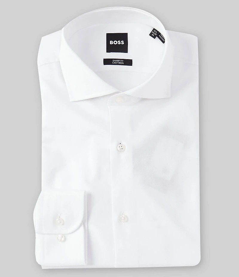 Hugo Boss Sharp Fit Easy Iron Spread Collar Solid Dress Shirt