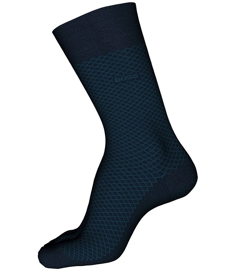 Hugo Boss Mini-Grid Patterned Dress Socks