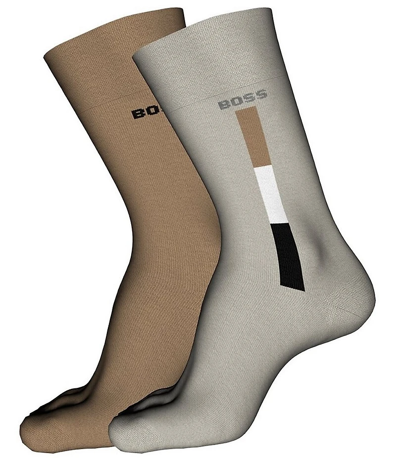 Hugo Boss RS Iconic Stripe Crew Dress Socks 2-Pack