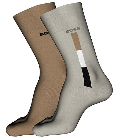 Hugo Boss RS Iconic Stripe Crew Dress Socks 2-Pack
