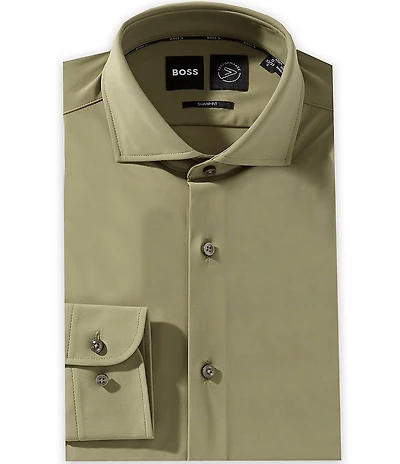 Hugo Boss Sharp Fit Easy Iron Performance Spread Collar Solid Dress Shirt