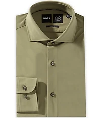 Hugo Boss Sharp Fit Easy Iron Performance Spread Collar Solid Dress Shirt