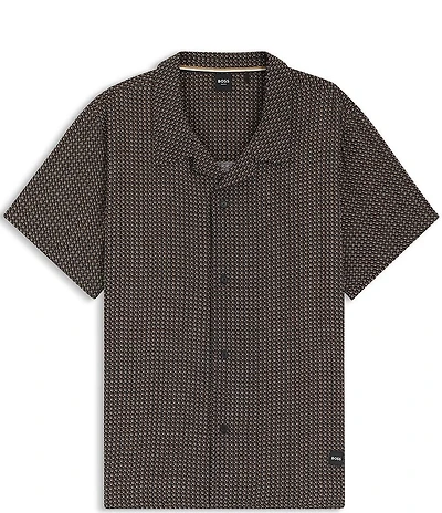 Hugo Boss Short Sleeve Allover Print Vibe Cab Woven Camp Top