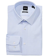 Hugo Boss Slim Fit Performance Spread Collar Printed Dress Shirt