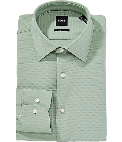 Hugo Boss Slim Fit Performance Spread Collar Solid Dress Shirt