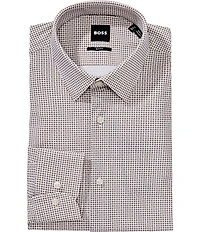 Hugo Boss Slim Fit Spread Collar Printed Dress Shirt