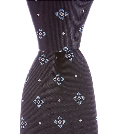 Hugo Boss Star Flower Jacquard 2.95#double; Silk Tie