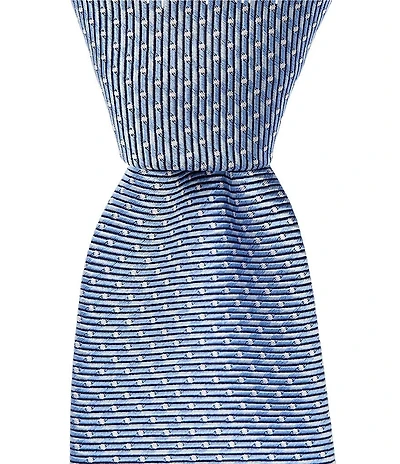 Hugo Boss Stripe Dot Patterned Jacquard Narrow Silk Tie