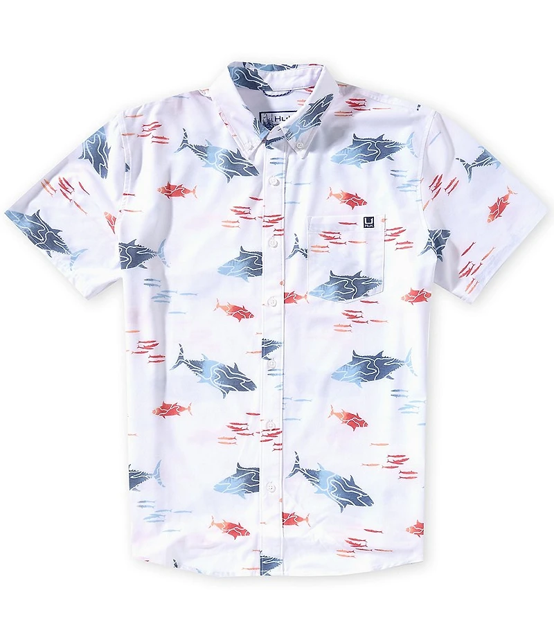 Huk Kona Printed Short Sleeve Woven Shirt