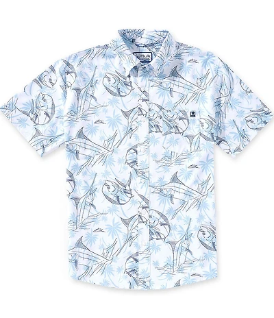 Huk Kona Printed Short Sleeve Woven Shirt