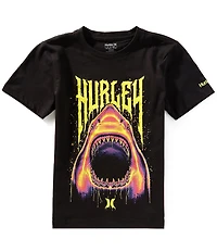 Hurley Big Boys Short Sleeve Shark Drip Graphic T-Shirt