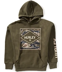 Hurley Big Boys Long-Sleeve Camouflage Logo Fleece Hoodie