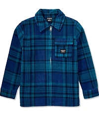 Hurley Big Boys Long-Sleeve Plaid PolarFleece Shacket