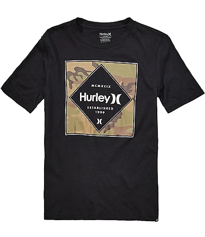Hurley Big Boys Short Sleeve Camo Print Fill Poolside T-Shirt