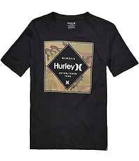 Hurley Big Boys Short Sleeve Camo Print Fill Poolside T-Shirt