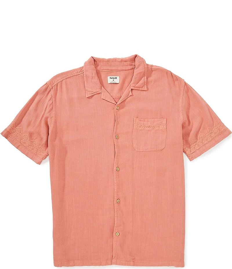 Hurley Laguna Camp Embroidered Short Sleeve Woven Shirt
