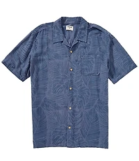 Hurley Laguna Short Sleeve Printed Linen Blend Woven Shirt