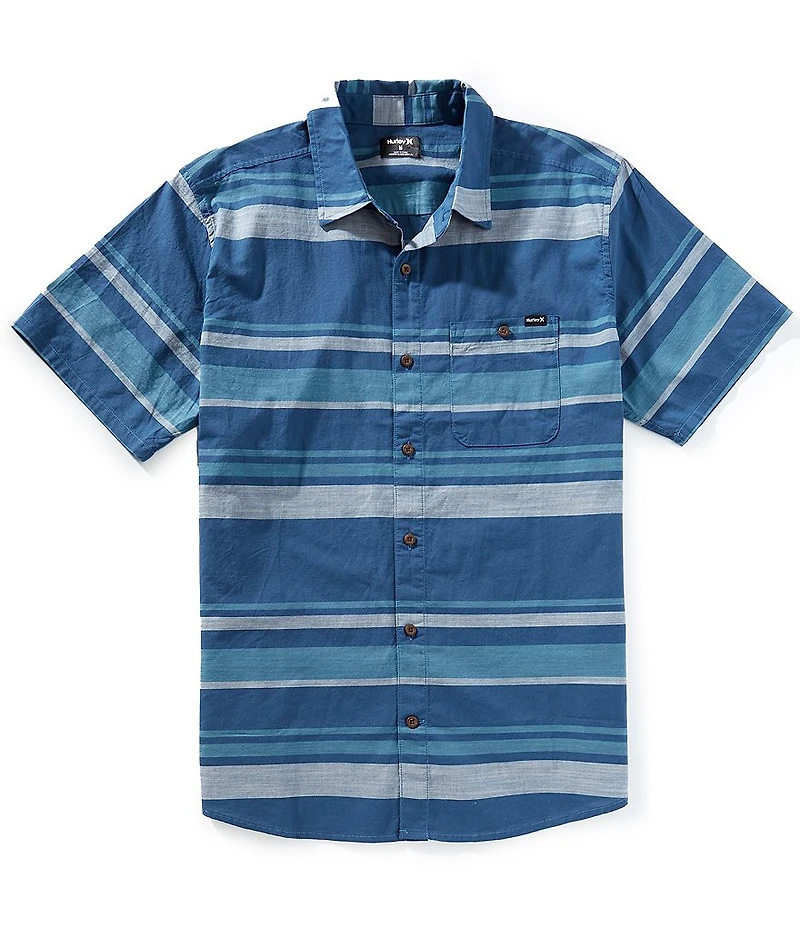 Hurley Lido Horizontal Stripe Short Sleeve Woven Shirt