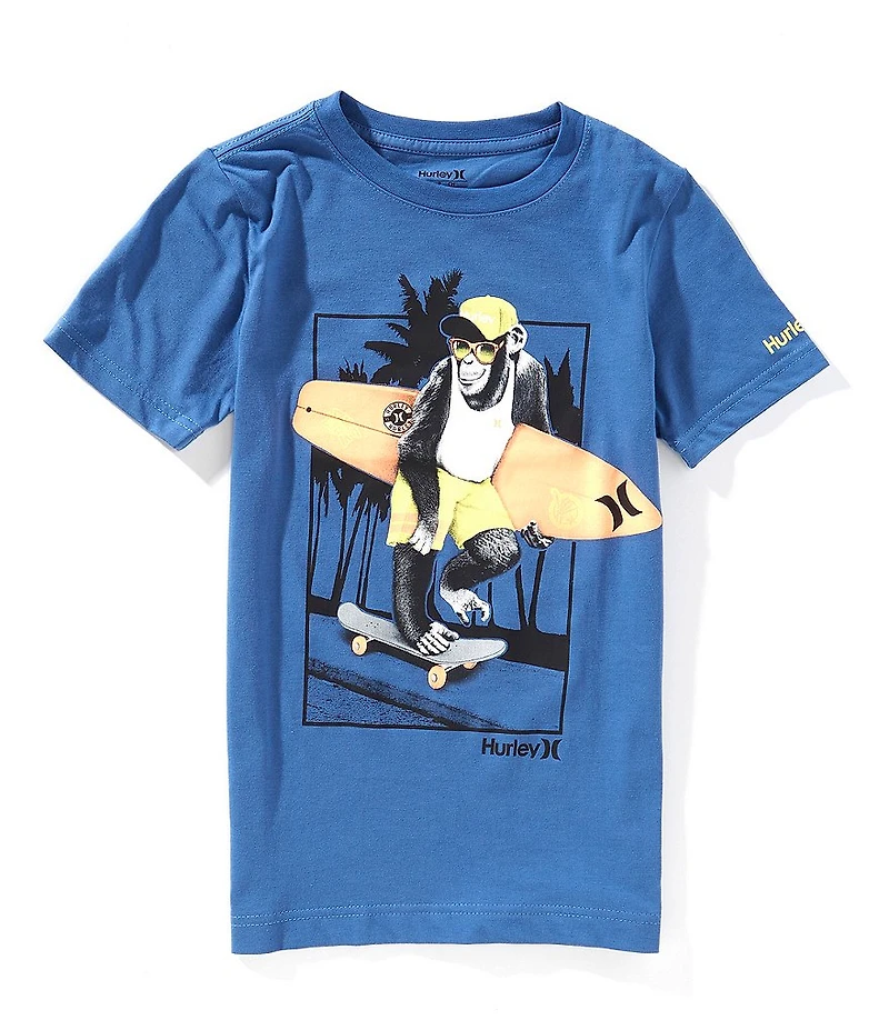Hurley Little Boys Short Sleeve Monkey See Graphic T-Shirt