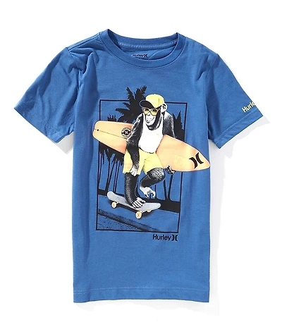 Hurley Little Boys Short Sleeve Monkey See Graphic T-Shirt