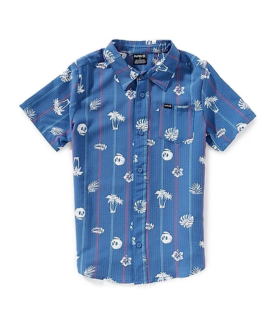Hurley Little Boys Short Sleeve Printed Seersucker Shirt