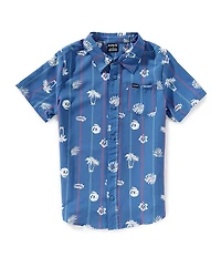 Hurley Little Boys Short Sleeve Printed Seersucker Shirt