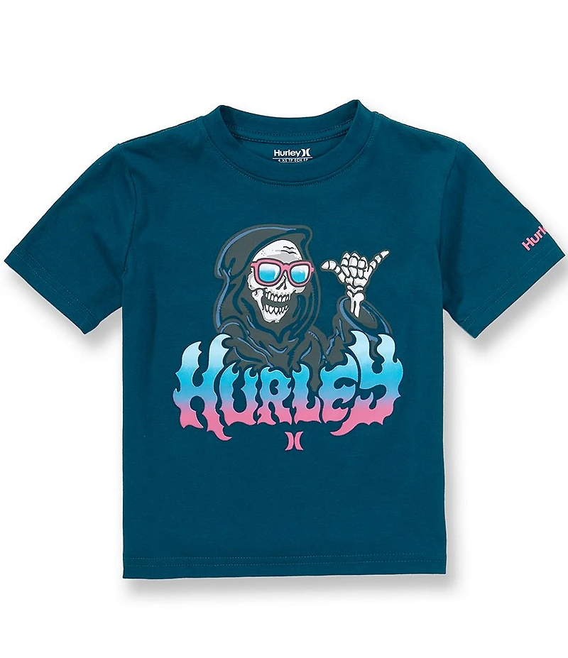 Hurley Little Boys Short Sleeve Gnarly Gnelly Heathered Jersey T-Shirt