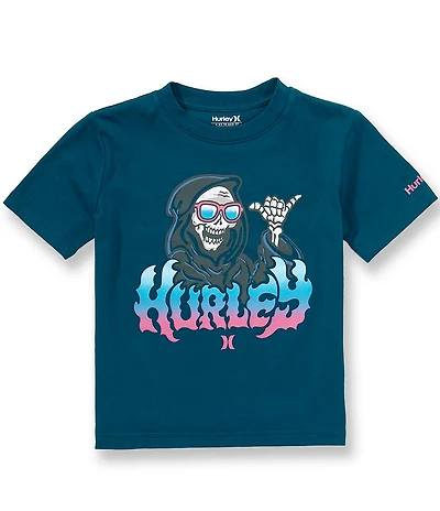Hurley Little Boys Short Sleeve Gnarly Gnelly Heathered Jersey T-Shirt