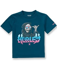 Hurley Little Boys Short Sleeve Gnarly Gnelly Heathered Jersey T-Shirt