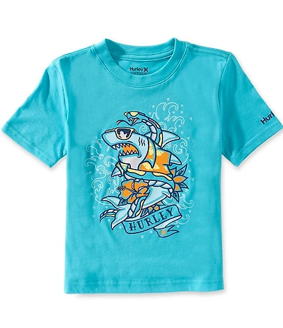 Hurley Little Boys Short Sleeve Shark Attack Tatt T-Shirt