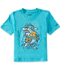 Hurley Little Boys Short Sleeve Shark Attack Tatt T-Shirt