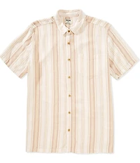 Hurley Oceanside Short Sleeve Striped Woven Linen-Blend Shirt