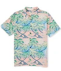 Hurley One & Only Rincon Short Sleeve Palm Tree Printed Woven Shirt