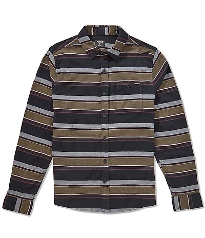 Hurley Portland Striped Long Sleeve Flannel Shirt