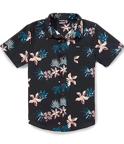Hurley Short Sleeve Tropical Floral Print Button Down Shirt