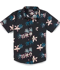 Hurley Short Sleeve Tropical Floral Print Button Down Shirt