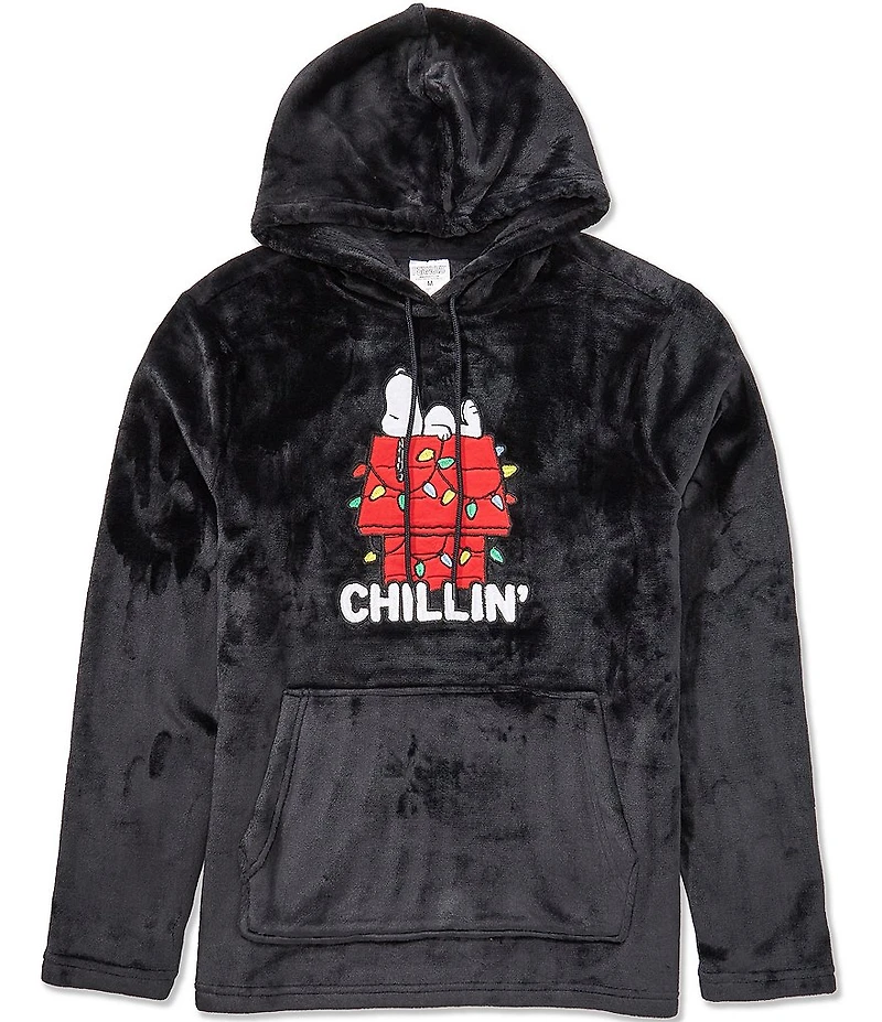 Hybrid Tees Chillin Snoopy Snow Cozy Fleece Hoodie