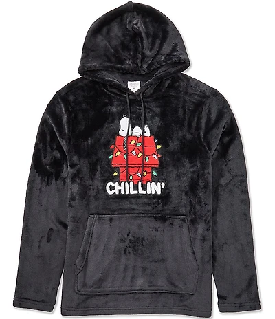 Hybrid Tees Chillin Snoopy Snow Cozy Fleece Hoodie