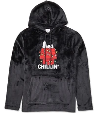 Hybrid Tees Chillin Snoopy Snow Cozy Fleece Hoodie